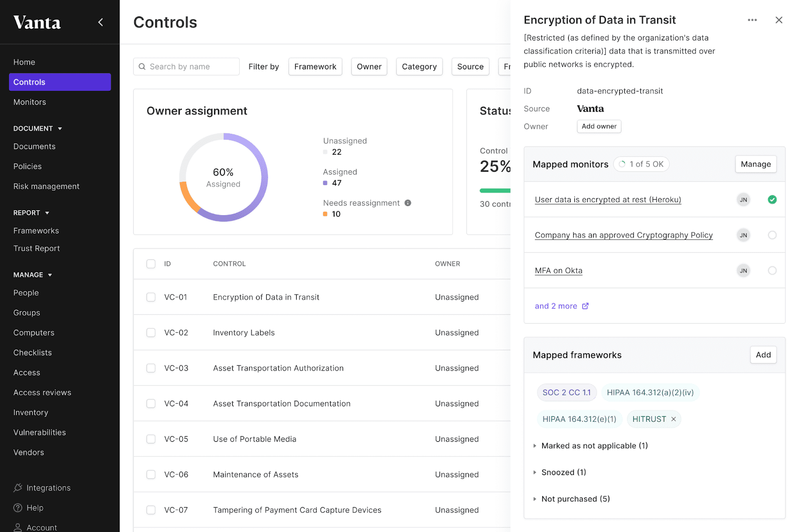 Vanta Controls Platform